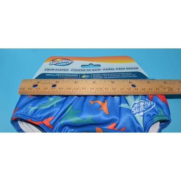 SwimWays Reusable Swim Diaper Small 6M+ Shark Print UPF 50+ Baby Swimwear NWT - Picture 3 of 3
